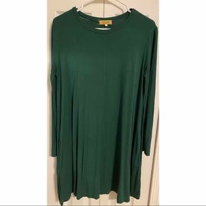 Long sleeve green PIKO dress